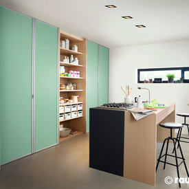 Кухонная мебель бирюзового цвета